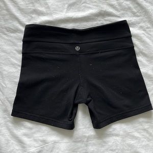 Black Lululemon Spandex Shorts Size 4